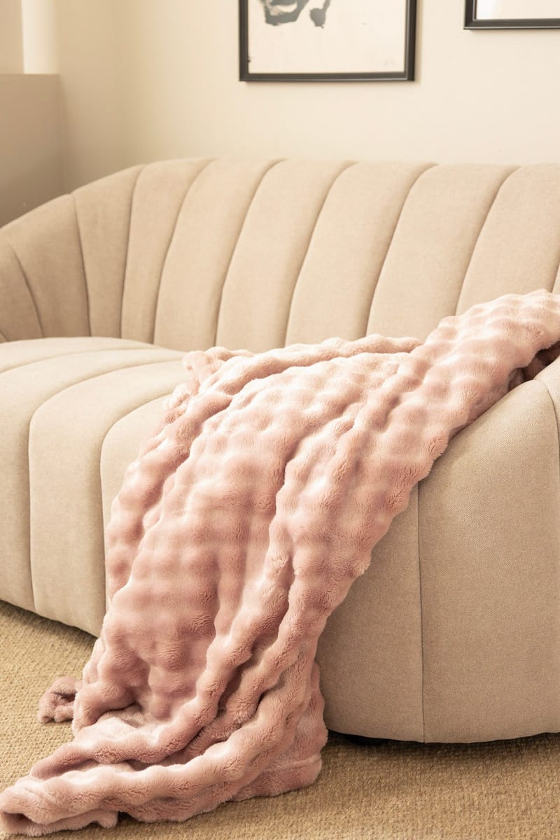 Pläd Pom Pom 150x220 cm - Dusty Pink - Textilier & mattor - Kuddar & plädar - Filtar & plädar