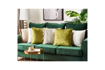 Prydnadskuddar Aeonium set om 2 Grön/Svart - Grön/Svart - Textilier & mattor - Kuddar & plädar