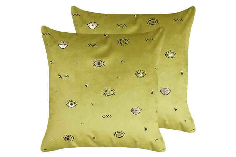 Prydnadskuddar Aeonium set om 2 Grön/Svart, Grön/Svart