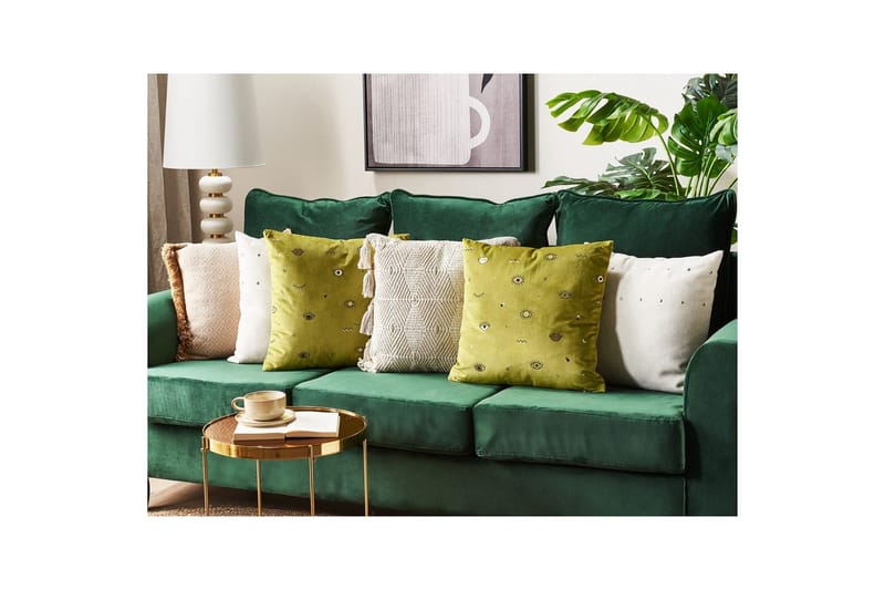 Prydnadskuddar Aeonium set om 2 Grön/Svart - Grön/Svart - Textilier & mattor - Kuddar & plädar