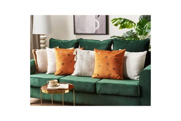 Prydnadskuddar Aeonium set om 2 Orange/svart - Orange/svart - Textilier & mattor - Kuddar & plädar