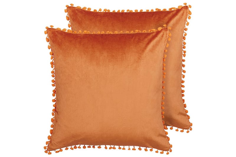 Prydnadskuddar Aerangis set om 2 Orange - Orange - Textilier & mattor - Kuddar & plädar - Utomhuskudde