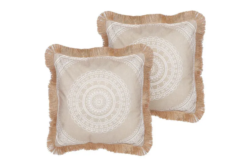 Prydnadskuddar Agrimony set om 2 Beige/vit, Beige/vit