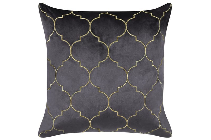 Prydnadskuddar Alyssum set om 2 Grå/guld, Sammet - Grå/guld, Sammet - Textilier & mattor - Kuddar & plädar - Utomhuskudde