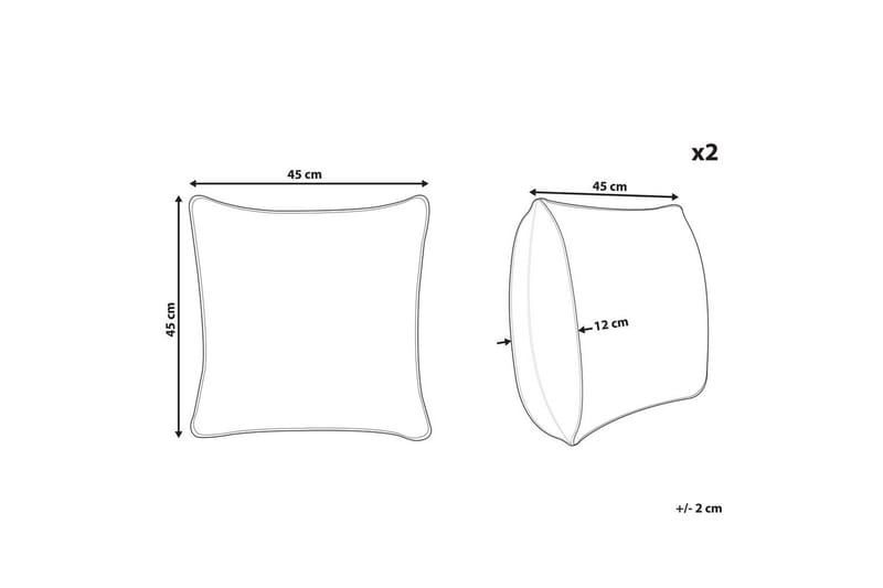Prydnadskuddar Alyssum set om 2 Grå/guld, Sammet - Grå/guld, Sammet - Textilier & mattor - Kuddar & plädar - Utomhuskudde