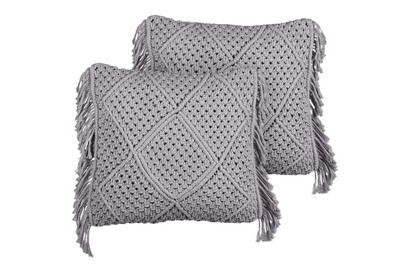 Prydnadskuddar Besham set om 2 Grå, Grå