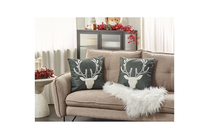 Prydnadskuddar Bicocca set om 2 Grön/Vit - Grön/Vit - Textilier & mattor - Kuddar & plädar - Utomhuskudde