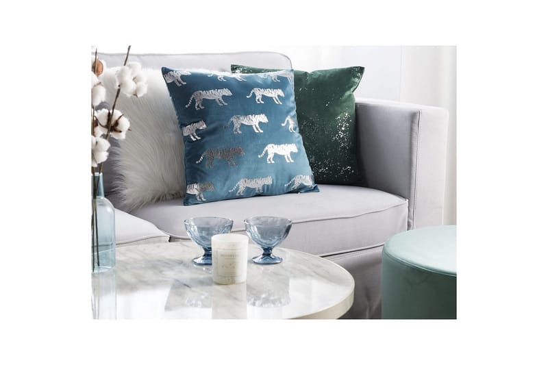 Prydnadskuddar Bluebell set om 2 Blå/Silver - Blå/Silver - Textilier & mattor - Kuddar & plädar - Utomhuskudde