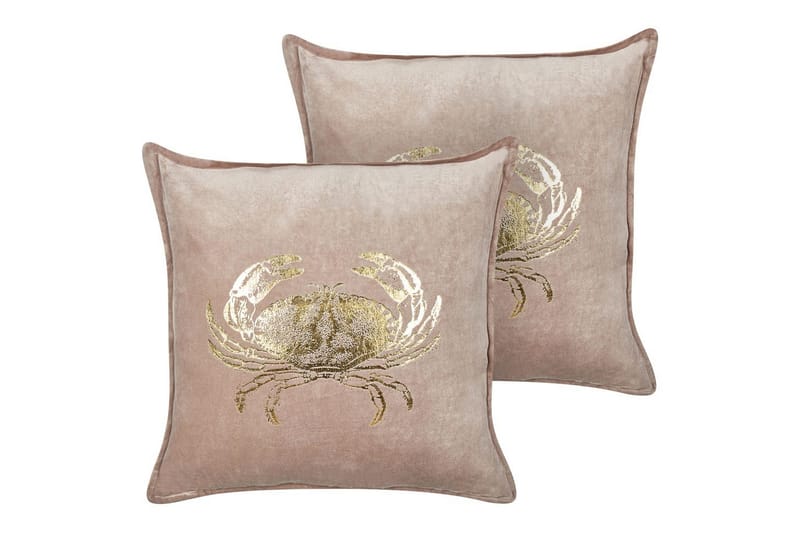 Prydnadskuddar Bossiella set om 2 Beige/guld, Beige/guld