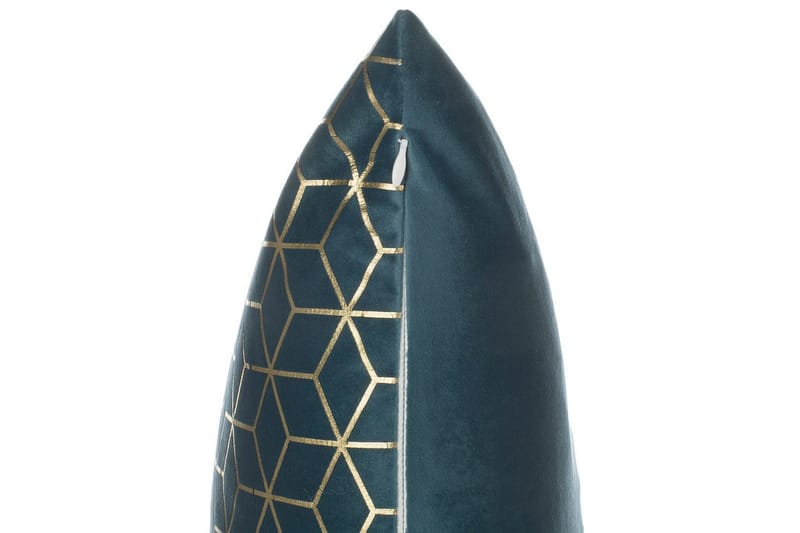 Prydnadskuddar Celosia set om 2 Blå/guld - Blå/guld - Textilier & mattor - Kuddar & plädar - Utomhuskudde