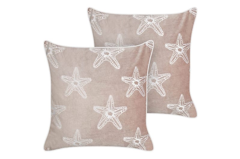 Prydnadskuddar Ceramium set om 2 Rosa/Vit, Rosa/Vit