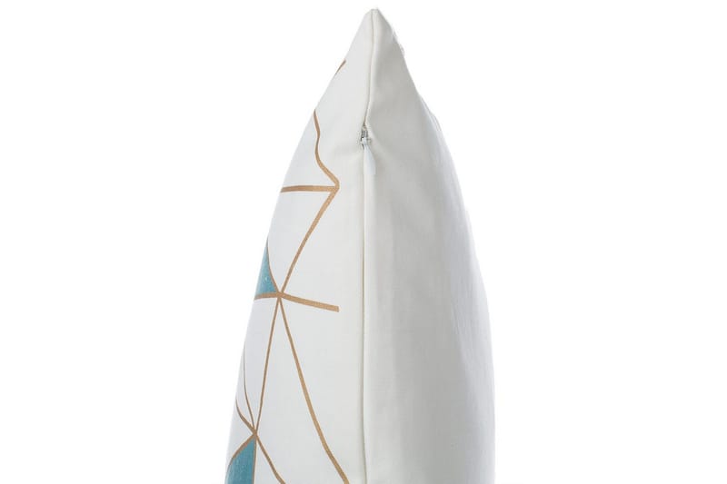 Prydnadskuddar Clarkia set om 2 Vit/Blå/Guld - Vit/Blå/Guld - Textilier & mattor - Kuddar & plädar - Utomhuskudde