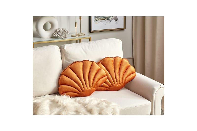 Prydnadskuddar Consolida set om 2 Orange - Orange - Textilier & mattor - Kuddar & plädar - Utomhuskudde