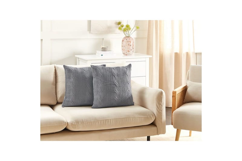 Prydnadskuddar Constylis set om 2 Grå - Grå - Textilier & mattor - Kuddar & plädar - Utomhuskudde