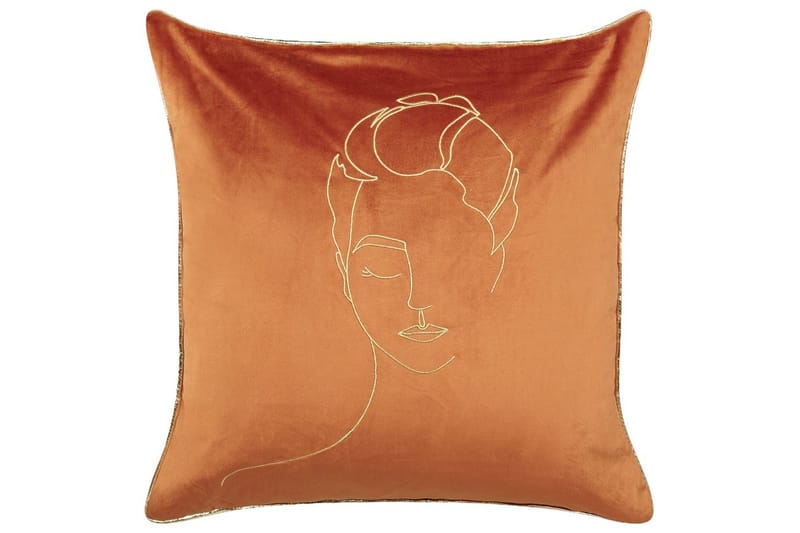 Prydnadskuddar Crocus set om 2 Orange/guld - Orange/guld - Textilier & mattor - Kuddar & plädar - Utomhuskudde