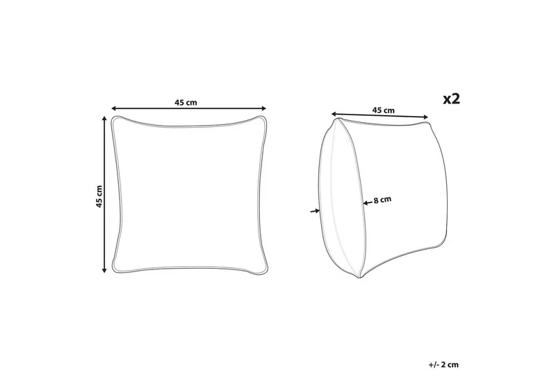 Prydnadskuddar Deliciosa set om 2 Blå/guld - Blå/guld - Textilier & mattor - Kuddar & plädar