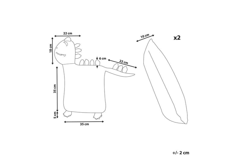 Prydnadskuddar Dinos set om 2 - Textilier & mattor - Kuddar & plädar