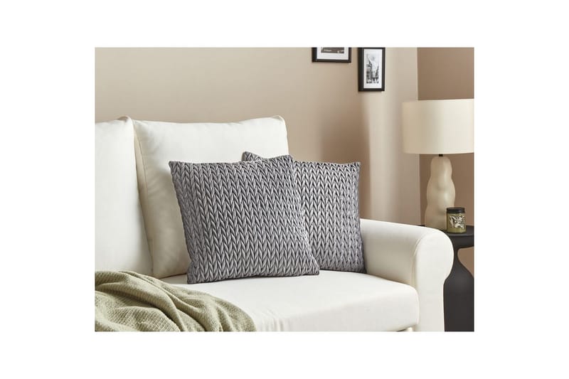 Prydnadskuddar Eclipta set om 2 Grå - Grå - Textilier & mattor - Kuddar & plädar - Utomhuskudde