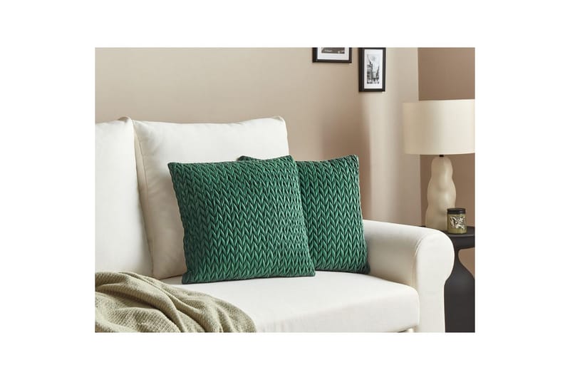 Prydnadskuddar Eclipta set om 2 Grön - Grön - Textilier & mattor - Kuddar & plädar - Utomhuskudde