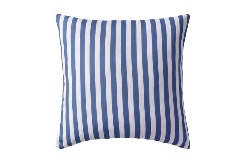 Prydnadskuddar för trädgården 2 st 45x45 cm randiga marinblå - Blå - Textilier & mattor - Kuddar & plädar