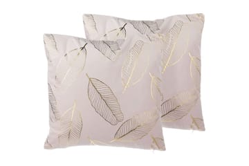 Prydnadskuddar Freesia set om 2 Rosa/guld