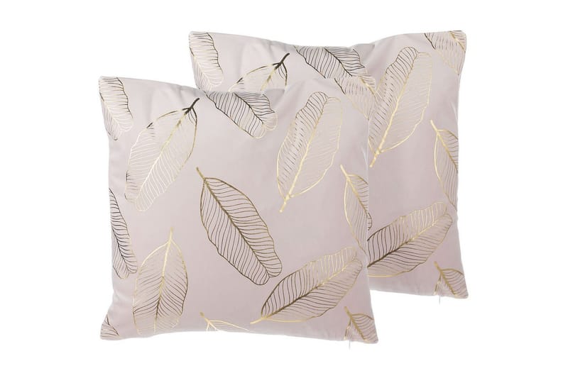 Prydnadskuddar Freesia set om 2 Rosa/guld - Rosa/guld - Textilier & mattor - Kuddar & plädar - Utomhuskudde