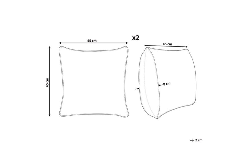 Prydnadskuddar Gazania set om 2 Grå/vit, Fyrkantig - Grå/vit, Fyrkantig - Textilier & mattor - Kuddar & plädar - Utomhuskudde