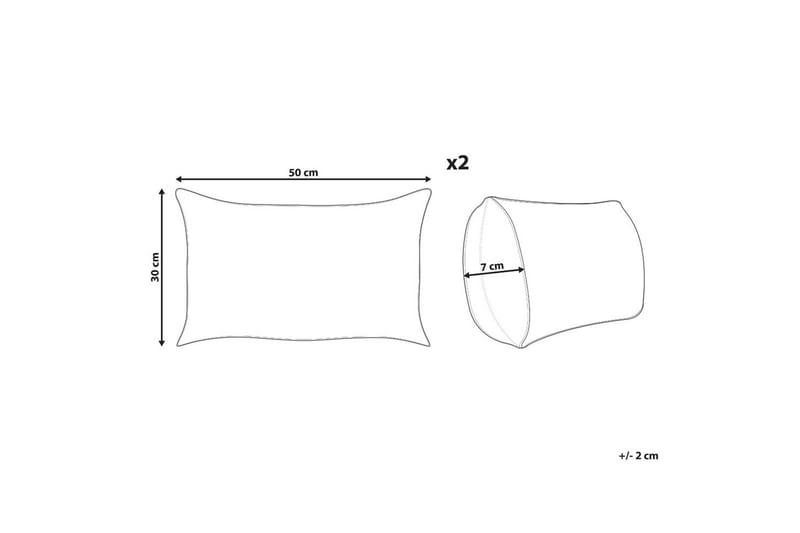 Prydnadskuddar Gazania set om 2 Grå/vit, Rektangulär - Grå/vit, Rektangulär - Textilier & mattor - Kuddar & plädar - Utomhuskudde