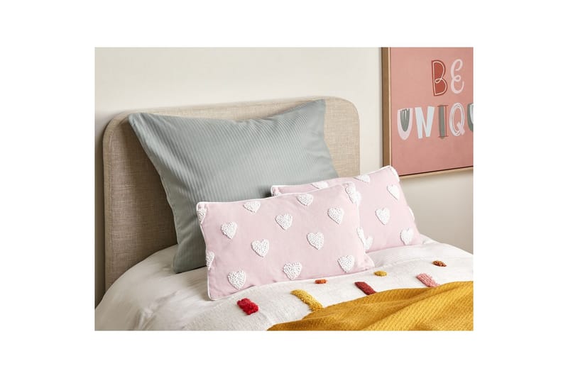 Prydnadskuddar Gazania set om 2 Rosa/Vit, Rektangulär - Rosa/Vit, Rektangulär - Textilier & mattor - Kuddar & plädar - Utomhuskudde