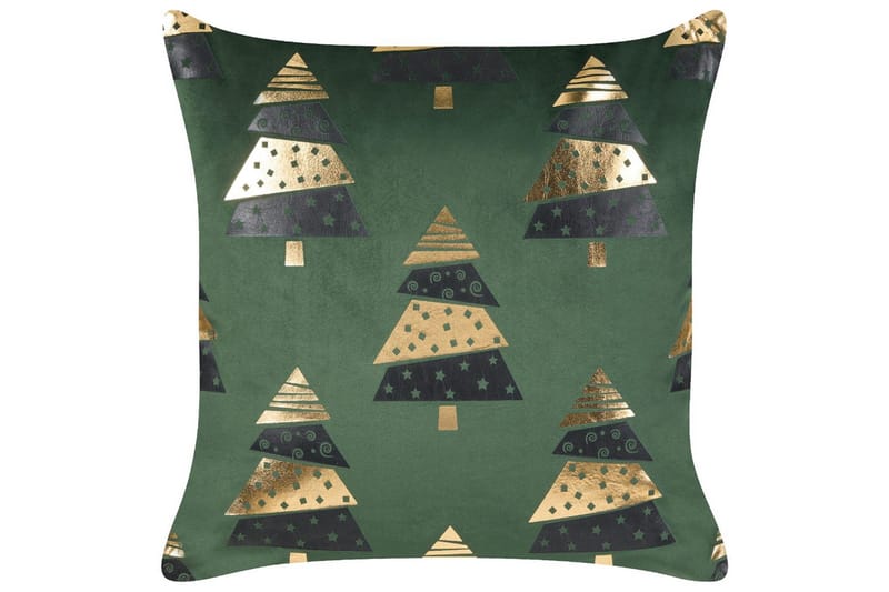 Prydnadskuddar Goldspruce set om 2 Gr ön/guld/svart - Grön/guld/svart - Textilier & mattor - Kuddar & plädar