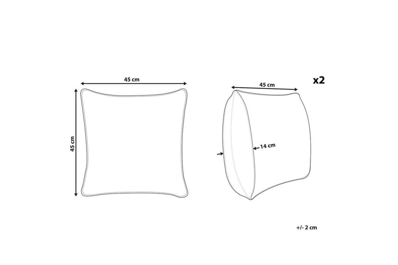 Prydnadskuddar Goldspruce set om 2 Röd/guld/vit - Röd/guld/vit - Textilier & mattor - Kuddar & plädar