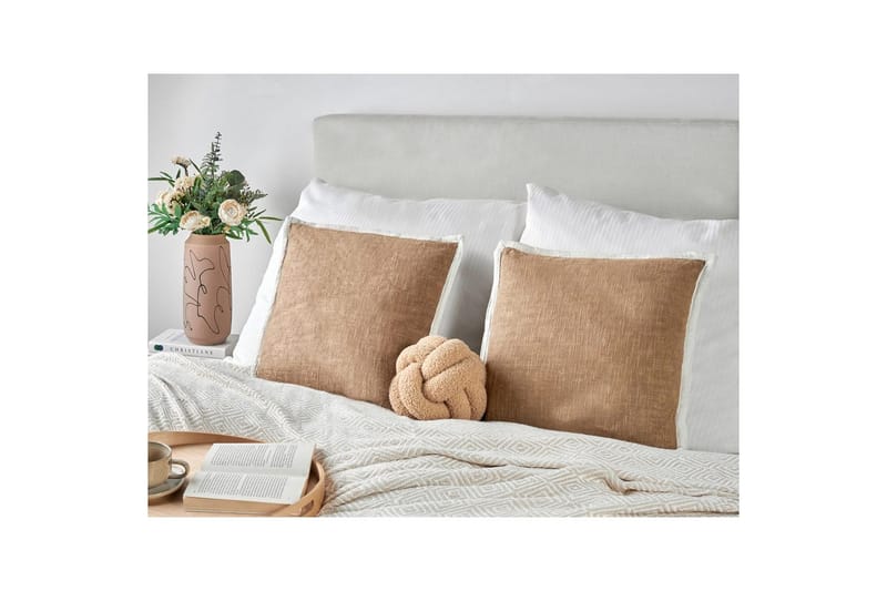Prydnadskuddar Ianthe set om 2 Brun/Vit - Brun/Vit - Textilier & mattor - Kuddar & plädar