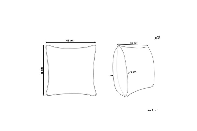 Prydnadskuddar Ianthe set om 2 Brun/Vit - Brun/Vit - Textilier & mattor - Kuddar & plädar