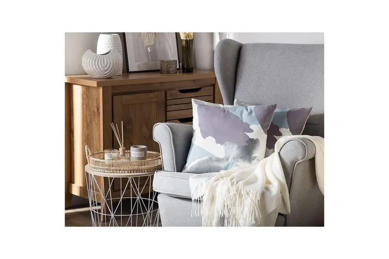 Prydnadskuddar Ixia set om 2 Flerfärgad/lila/vit/silver/blå - Flerfärgad/lila/vit/silver/blå - Textilier & mattor - Kuddar & plädar - Utomhuskudde