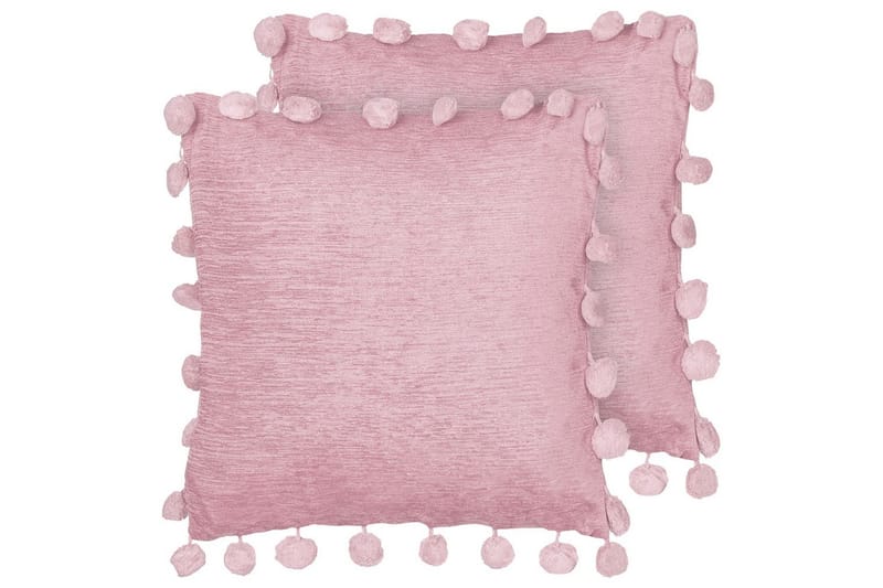 Prydnadskuddar Jasmine set om 2 Rosa - Rosa - Textilier & mattor - Kuddar & plädar - Utomhuskudde
