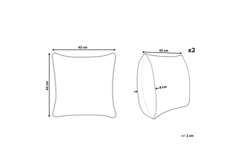 Prydnadskuddar Joycandy set om 2 Vit/Röd/Grön, Fyrkantig - Vit/Röd/Grön, Fyrkantig - Textilier & mattor - Kuddar & plädar - Utomhuskudde