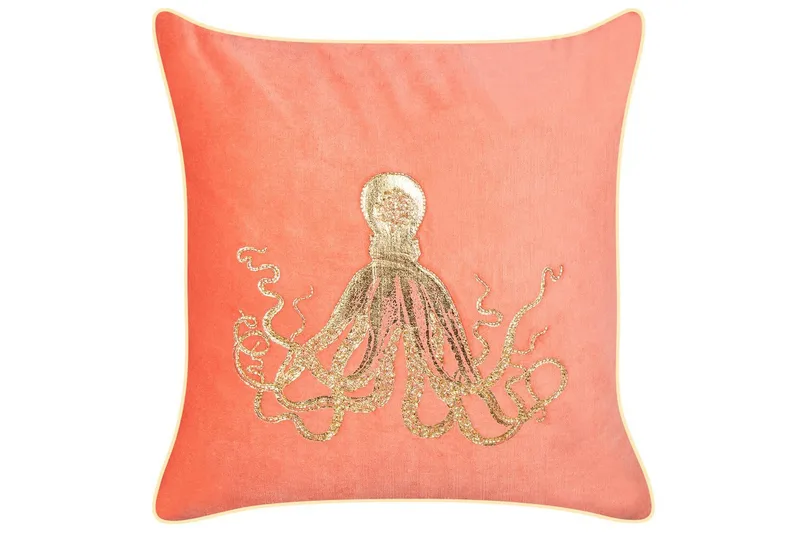 Prydnadskuddar Laminaria set om 2 Rött/guld - Rött/guld - Textilier & mattor - Kuddar & plädar - Utomhuskudde