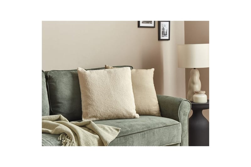 Prydnadskuddar Leuzea set om 2 Beige, 45x45 cm - Beige, 45x45 cm - Textilier & mattor - Kuddar & plädar - Utomhuskudde