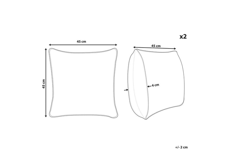 Prydnadskuddar Leuzea set om 2 Beige, 45x45 cm - Beige, 45x45 cm - Textilier & mattor - Kuddar & plädar - Utomhuskudde