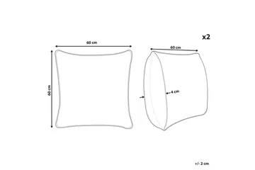 Prydnadskuddar Leuzea set om 2 Rosa, 60x60 cm - Rosa, 60x60 cm - Textilier & mattor - Kuddar & plädar - Utomhuskudde