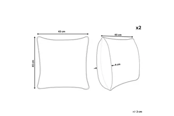 Prydnadskuddar Leuzea set om 2 Sandbeige, 45x45 cm - Sandbeige, 45x45 cm - Textilier & mattor - Kuddar & plädar - Utomhuskudde