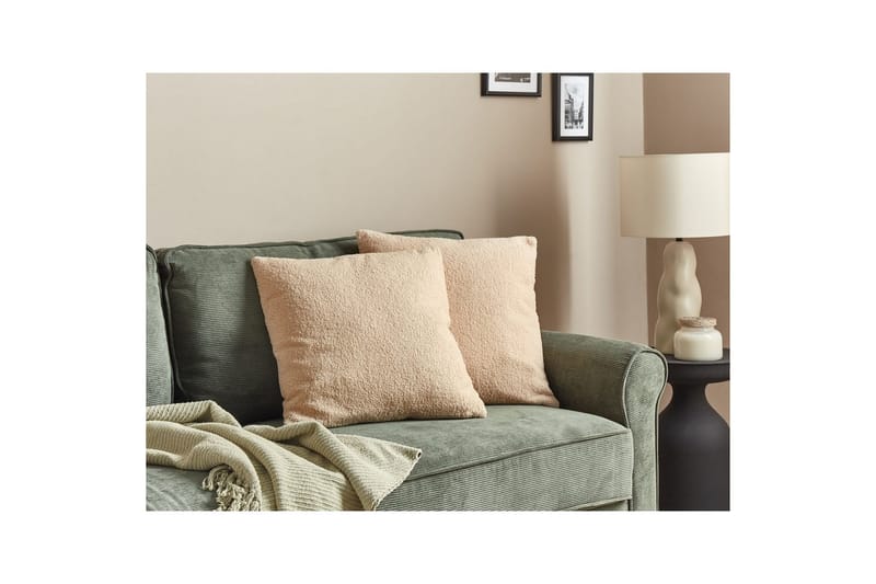 Prydnadskuddar Leuzea set om 2 Sandbeige, 45x45 cm - Sandbeige, 45x45 cm - Textilier & mattor - Kuddar & plädar - Utomhuskudde