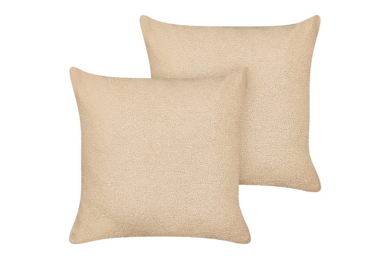 Prydnadskuddar Leuzea set om 2 Sandbeige, 60x60 cm - Sandbeige, 60x60 cm - Textilier & mattor - Kuddar & plädar - Utomhuskudde
