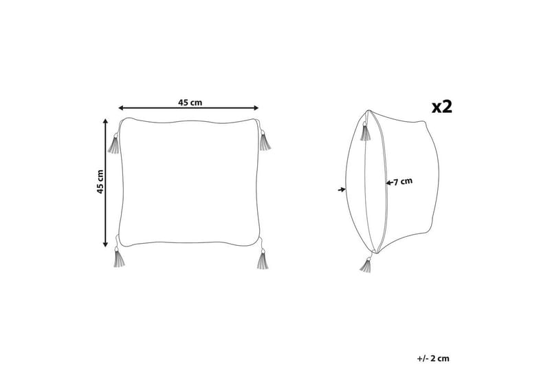 Prydnadskuddar Liriope set om 2 Fyrkantig - Fyrkantig - Textilier & mattor - Kuddar & plädar