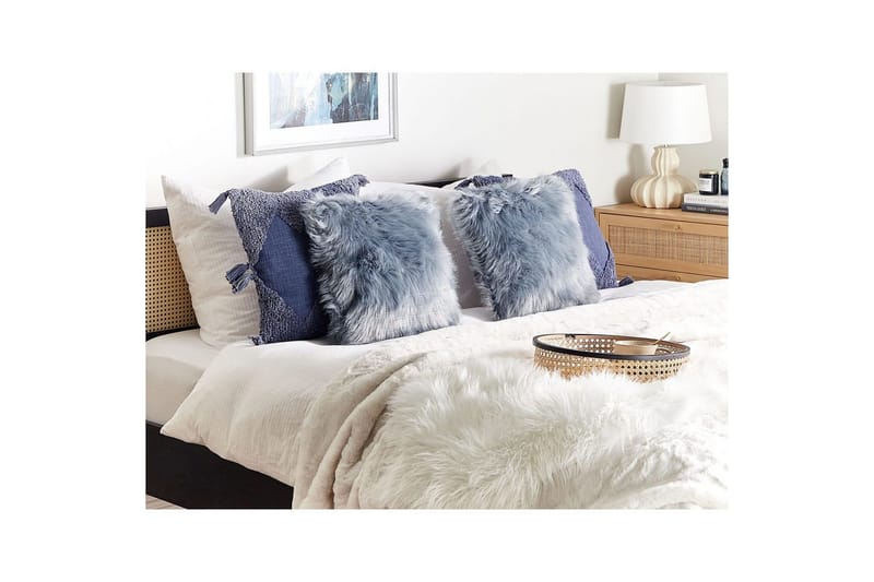 Prydnadskuddar Lubha set om 2 Blå/grå - Blå/grå - Textilier & mattor - Kuddar & plädar