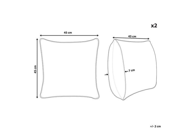 Prydnadskuddar Lubha set om 2 Grå - Grå - Textilier & mattor - Kuddar & plädar
