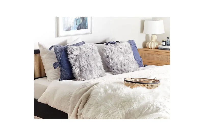 Prydnadskuddar Lubha set om 2 Grå - Grå - Textilier & mattor - Kuddar & plädar