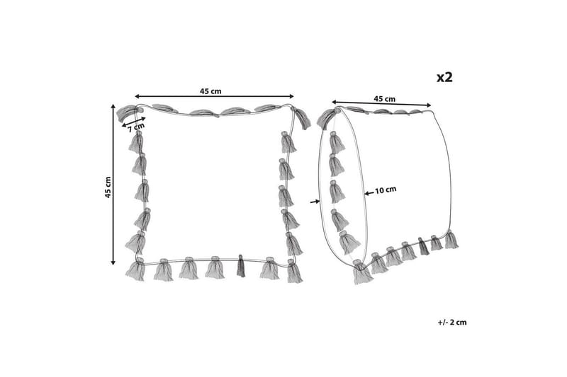 Prydnadskuddar Lynchis set om 2 Rosa - Rosa - Textilier & mattor - Kuddar & plädar - Utomhuskudde
