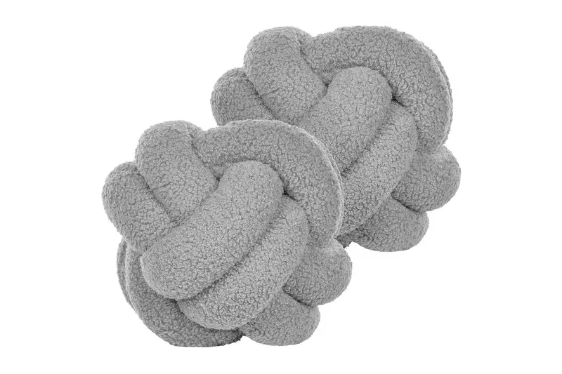 Prydnadskuddar Malni set om 2 Grå, Grå