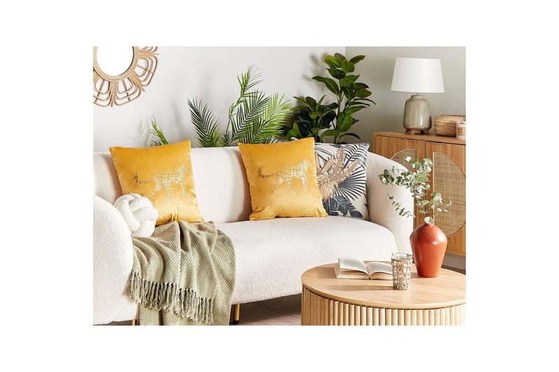 Prydnadskuddar Marula set om 2 Gul/Guld - Gul/Guld - Textilier & mattor - Kuddar & plädar - Utomhuskudde